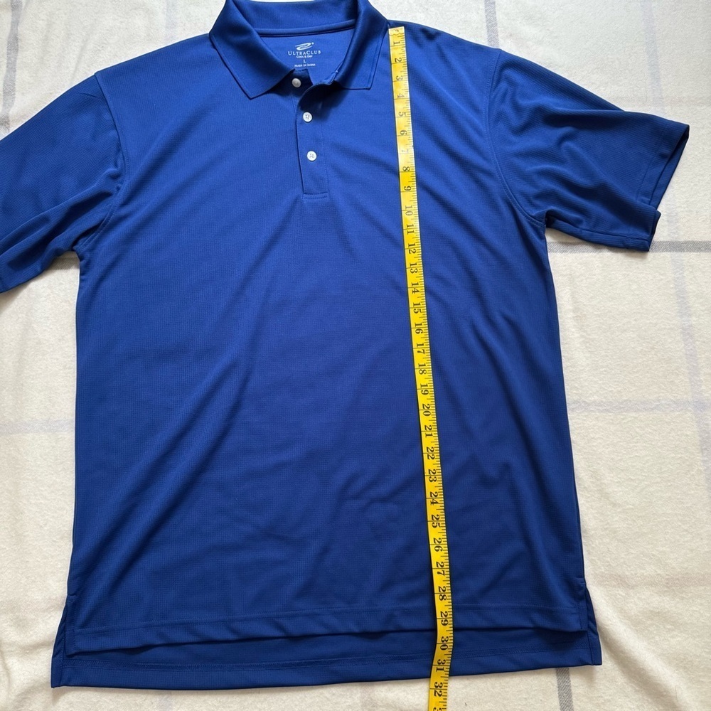 Men's Bright Blue Polo Shirt Size Large - Picture 9 of 9